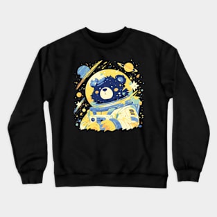 soulful bear astronaut cartoon style Crewneck Sweatshirt